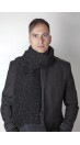 Black persian karakul lamb fur stole-scarf